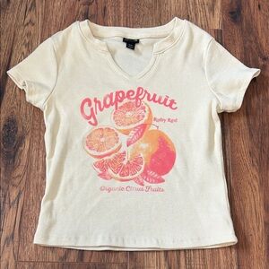 Grapefruit Graphic Kids T-Shirt - Cream